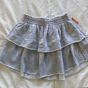 NWT Aerie Light Gray Ruffle Flowy Tiered Mini Skirt Size XS TikTok Viral